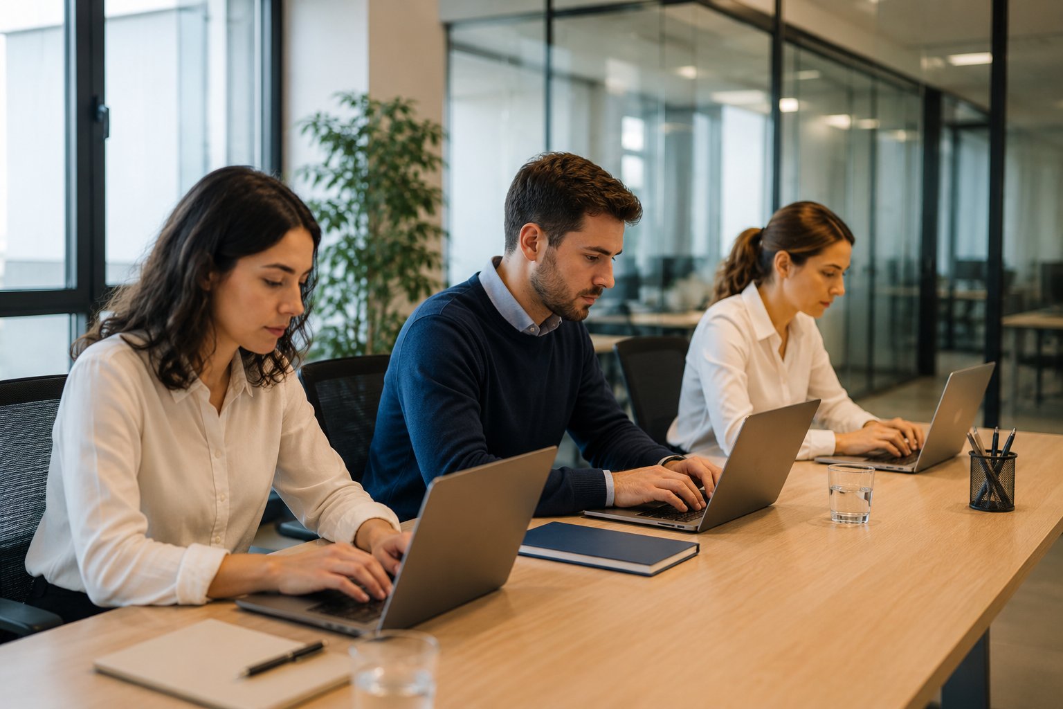 Equipo de MARLO Asesores trabajando en la oficina de Murcia
